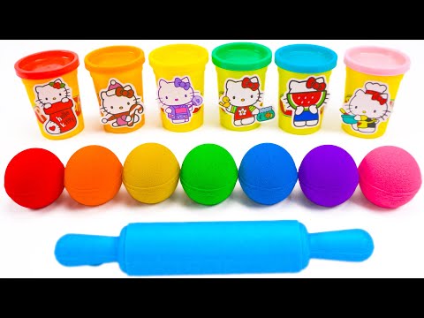 How to Make Kinetic Sand Cookies 🍪 Hello Kitty PlayDoh Colors ASMR 🌈 Kinetic Sand ASMR