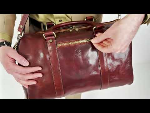 Brown Leather Overnight Bag, Duffel Bag - The Ambassadors  | Time Resistance Official Video