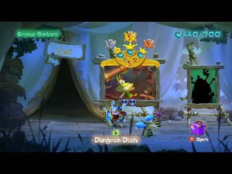 Walkthrough: Rayman Legends 100% - Rescue Barbara / Dungeon Dash |Reupload