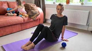 Massage Ball work - hip and buttock, piriformis, hamstrings and Tensor Fascia Lata (TFL)