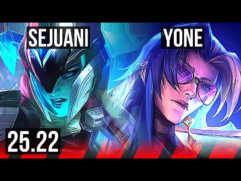 SEJUANI vs YONE (TOP) | 6 solo kills | KR Master | 25.22