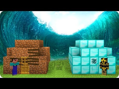 NOOB HOUSE AND PRO HOUSE VS TSUNAMI IN MINECRAFT 😱
