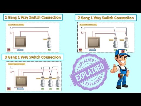 1 Gang, 2 Gang & 3 Gang 1 Way Switch Connection | How to Wire Light Switch