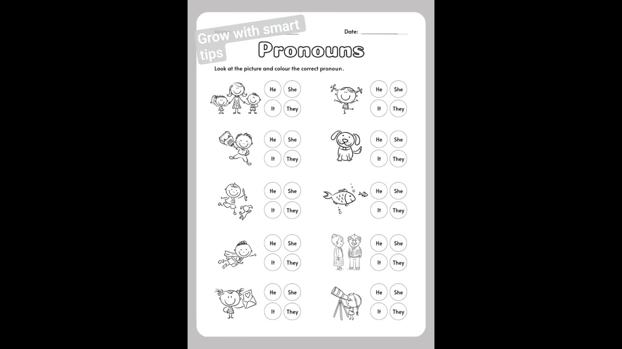 Basic Pronouns for Kids | Easy English Grammar Practice with Worksheets