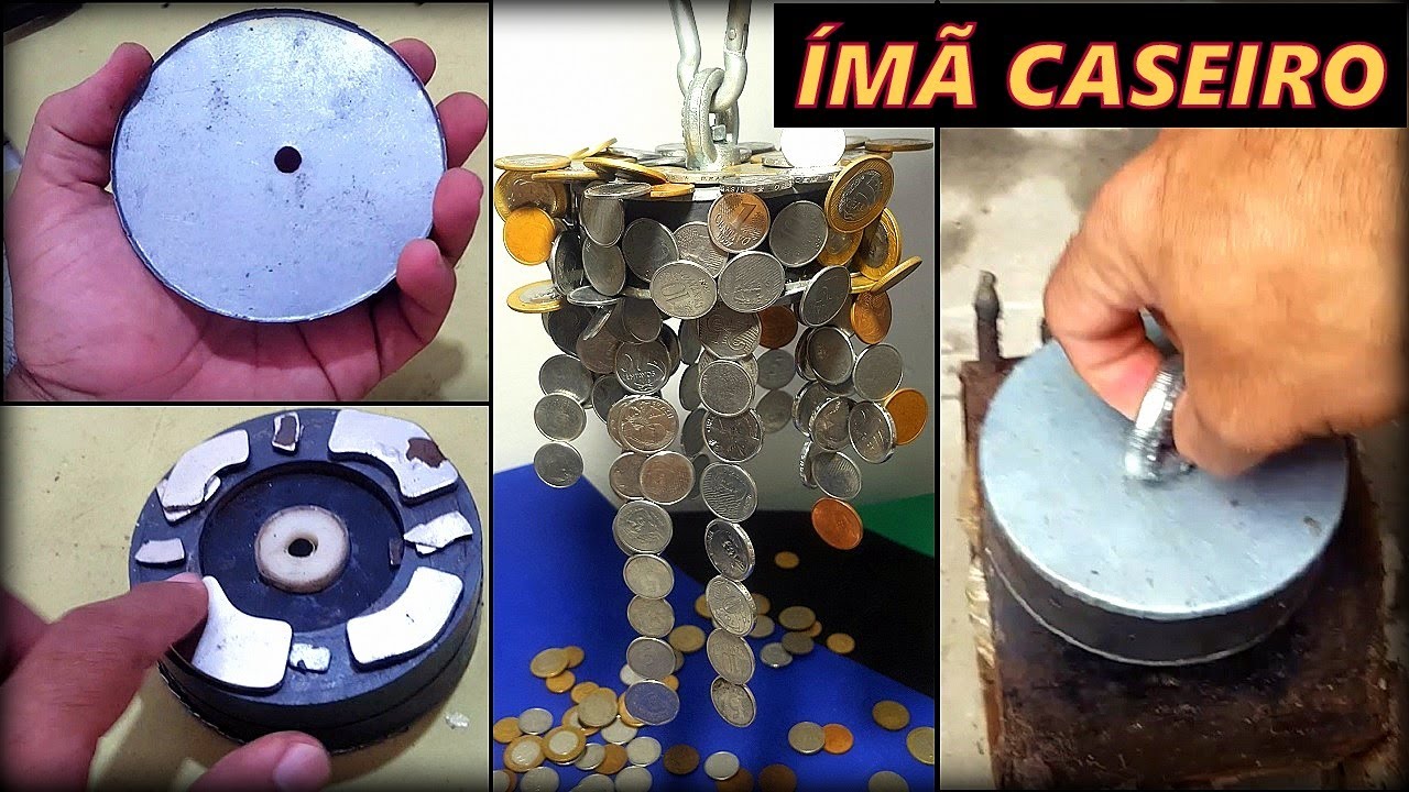 Como fazer super ímã "poderoso" p/ pesca magnética! ímã de ferrite com neodímio juntos! + magnetismo