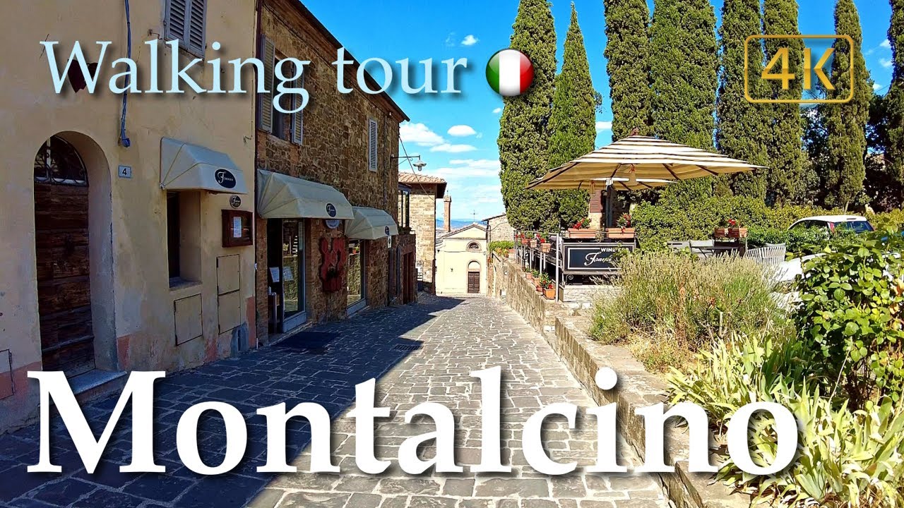 Montalcino (Tuscany), Italy【Walking Tour】History in Subtitles - 4K