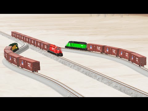 Impossible Weird Rail Tracks vs Trains crossing-Beamng Drive