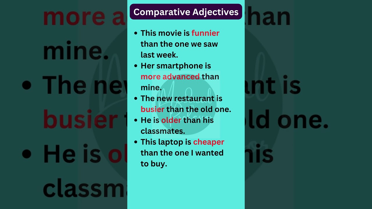 Comparative Adjectives in English Grammar #shorts