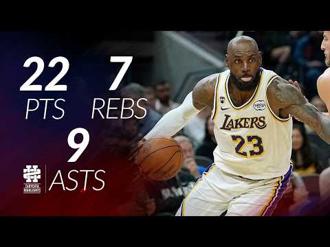 LeBron James 22 pts 7 rebs 9 asts vs Warriors 25/26 season