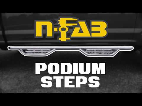 N-FAB Podium Nerf Steps – Stainless Steel Truck Nerf Bars with a Sure Grip Step Plate