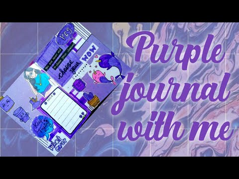 💜 Purple 💜 journal with me | #journal20 | with DIY supplies | Relaxing