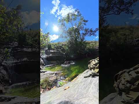 AQUELE BANHO DE CACHOEIRA PRA RENOVAR. #pirenopolis #insta360 #cachoeira #viagem #cerrado