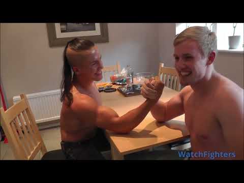 Ripped Muscle God 'Alpha Male Flex' armwrestles without mercy