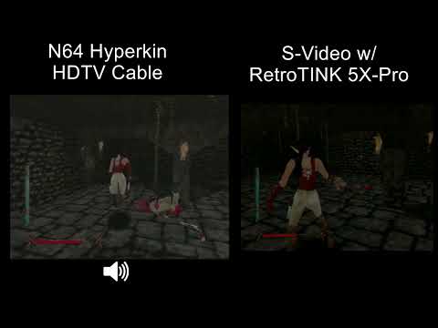 Comparison - Hyperkin HDTV Cable and S-Video & RetroTINK 5x-Pro -  Nightmare Creatures - N64 (HD)