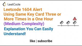 YouTube video 'Leetcode 1604 Alert Using Same Key Card Three or More Times in a One Hour Period   Medium Complexity'