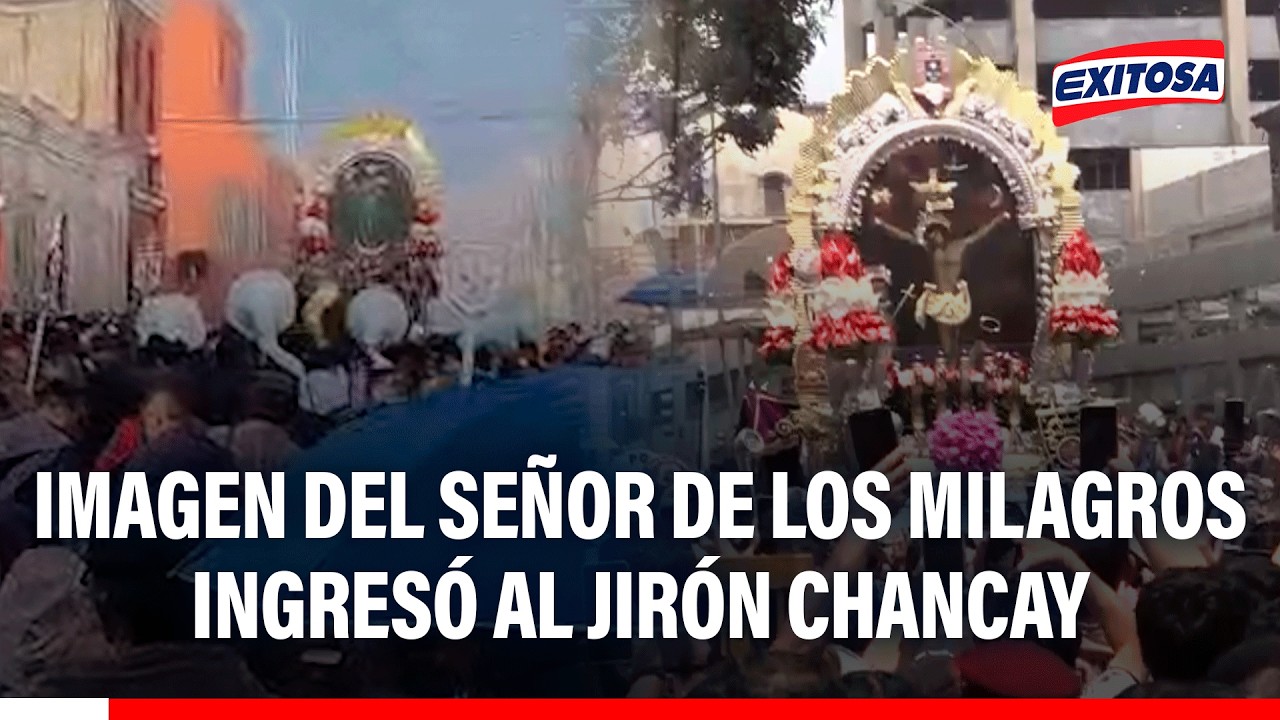 🔴🔵 Imagen del Señor de los Milagros continúa su trayecto e ingresó al jirón Chancay