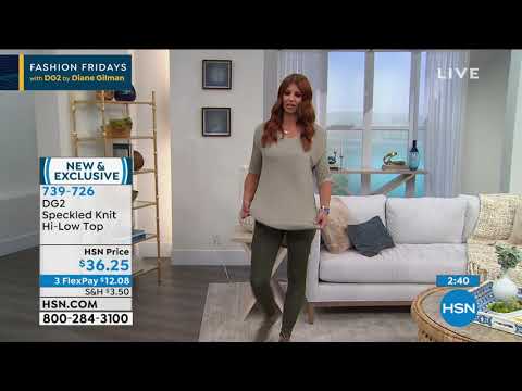 DG2 by Diane Gilman Speckled Knit HiLow Top