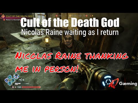Rage 2 - Cult of the Death God: Post mission praise and a tired farewell from Nicolas Raine himself.