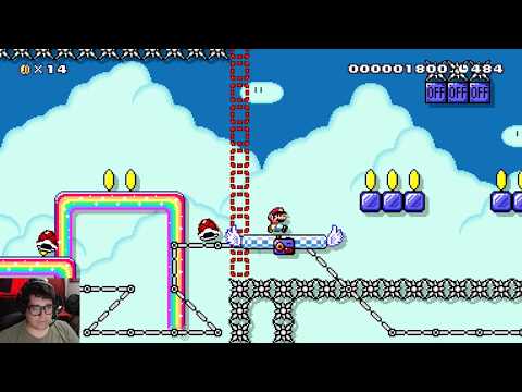 Switch Block Skyway - Super Mario Maker 2 SMW sky level