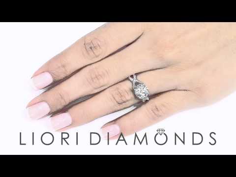 ER- 0375 - 2.20 Carat G-VS1 Vintage Style Round Diamond Engagement Ring 18k White Gold