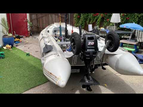 Inflatable boat fishing setup