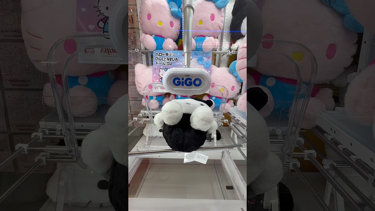 Hello Kitty Crane Game WIN 🖤✨ クレーンゲームでゲット成功！