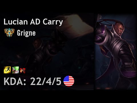 Lucian AD Carry vs Ezreal - Grigne - NA Challenger Patch 6.19