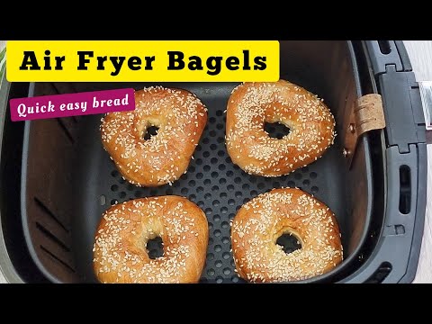 Easy Air Fryer Bagels Bread Recipe 🥯 !!!!! Homemade Air Fried Bread From Scratch.