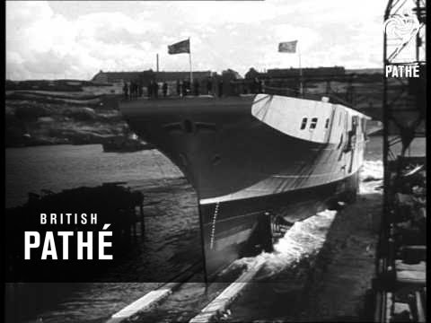 Launching British Aircraft Carrier (1945)