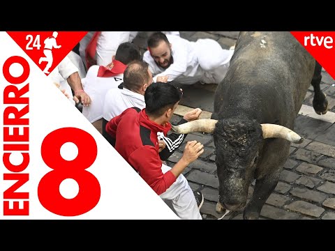 July 14 2024 encierro with Miura bulls in Pamplona