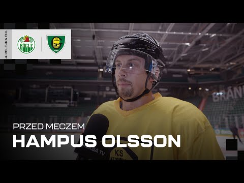 Hampus Olsson przed meczem Rögle BK - GKS Katowice (09.09.2022)