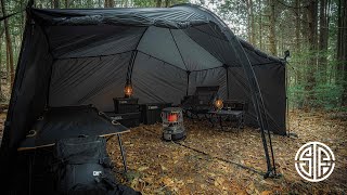 【キャンプ】#37 新幕テントに無骨黒ギアと男のロマンを詰め込んで冬のキャンプを満喫！冬はやっぱり鍋に限る。【ブラックキャンプ】