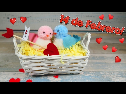 Cómo hacer pajaritos con pompones de lana - Idea fácil regalo 14 de febrero