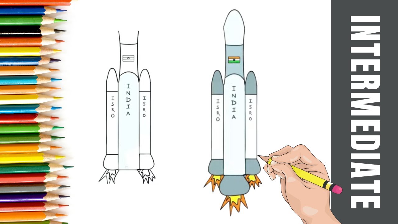 How to Draw Chandrayaan 3 Rocket for Kids