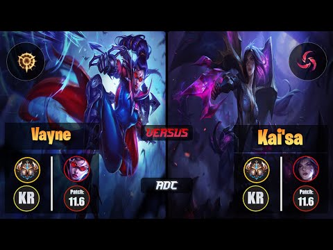 Challenger VAYNE [Press the Attack] (ADC) VS  KAI'SA - Challenger KR Patch 11.6