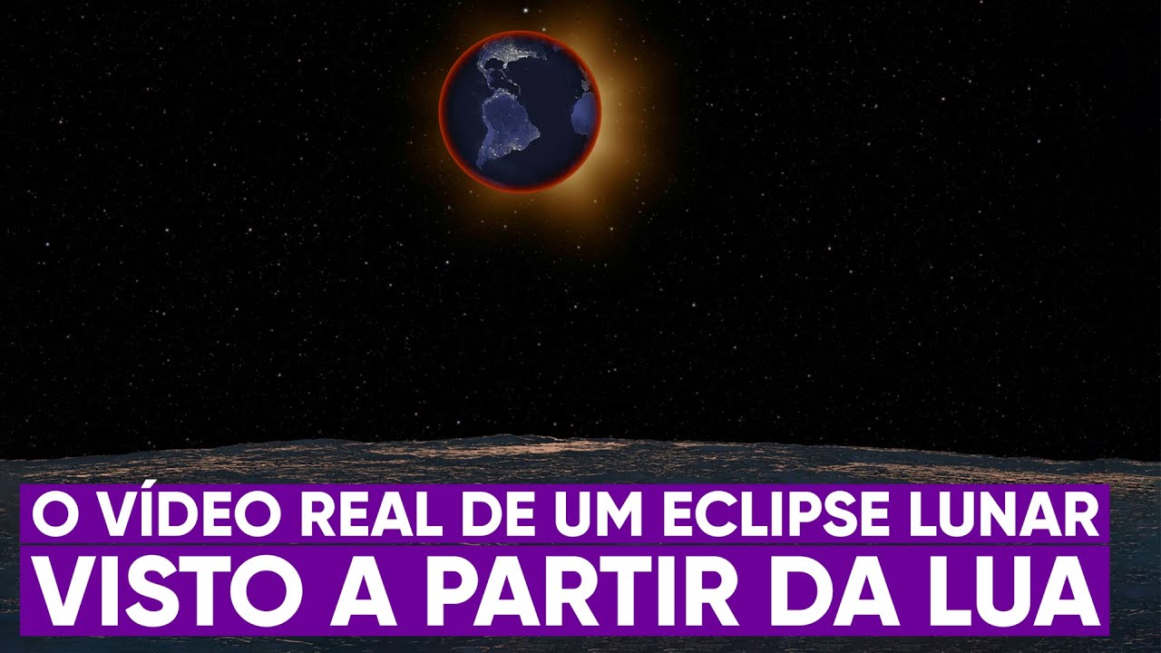 A rara visão de um eclipse lunar visto da Lua