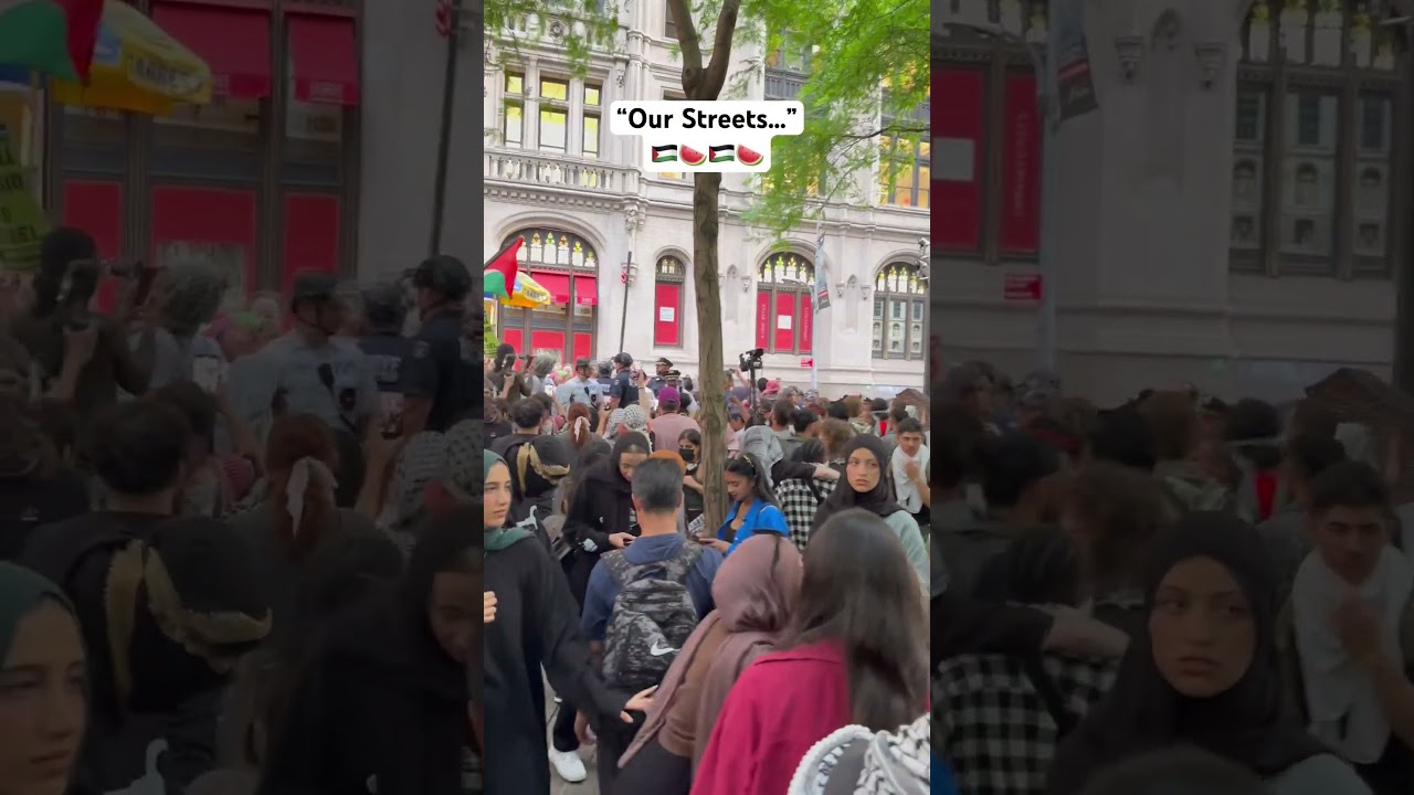 🇵🇸🍉 Zuccotti Park, New York Protest with Heavy Police Presence