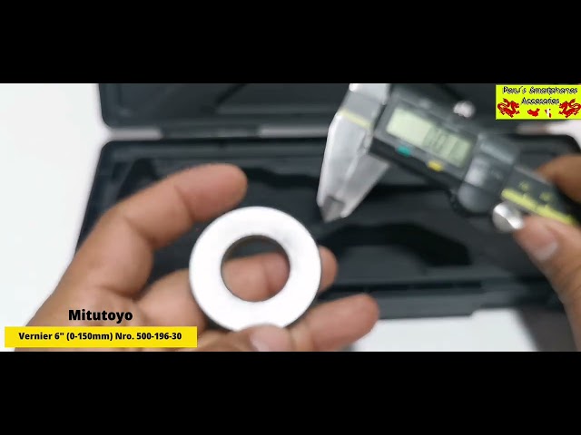 Vídeo relacionado con Mitutoyo 500-196-30 - Calibre electrónico digital con sensor de inducción AOS, regla absoluta ABS, con escala auxiliar (nonio), 150 mm