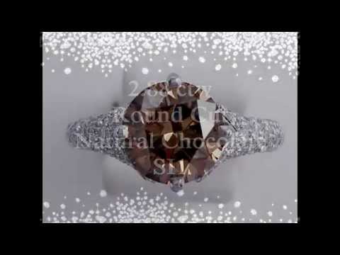 2.88 ctw Natural Chocolate Round Brilliant Cut Diamond Engagement Ring - BigDiamondsUSA