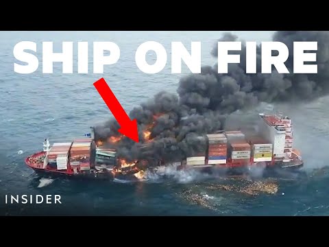 Dramatic New Footage Shows A Cargo Ship On Fire In The Middle Of The Ocean
