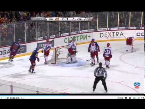 17.3.2015 jokerit - cska ; jokerit huhtala tommi goal video review incident (low quality)
