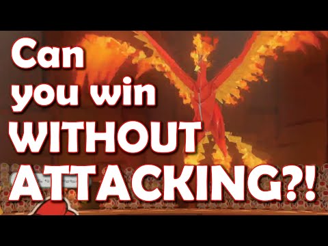 Can you beat the Fire Vellumental Boss WITHOUT ATTACKING IT? [Paper Mario: The Origami King]