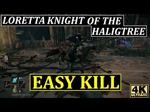 Elden Ring PS5 4k - Loretta knight of the haligtree build for easy kill boss fight - boss Loretta