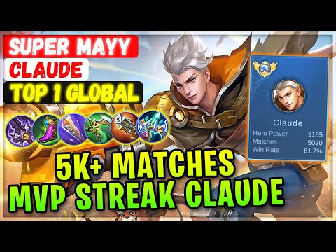 5K+ Matches Claude MVP Streak King [ Top 1 Global Claude ] Super Mayy - Mobile Legends Emblem Build