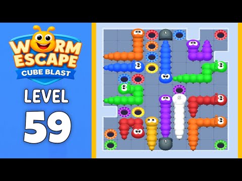 Worm Escape Cube Blast level 59 solution