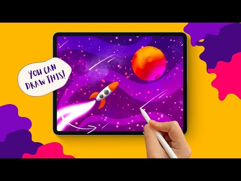 Procreate Drawing Tutorial for Beginners | Easy Procreate | Space Digital Art
