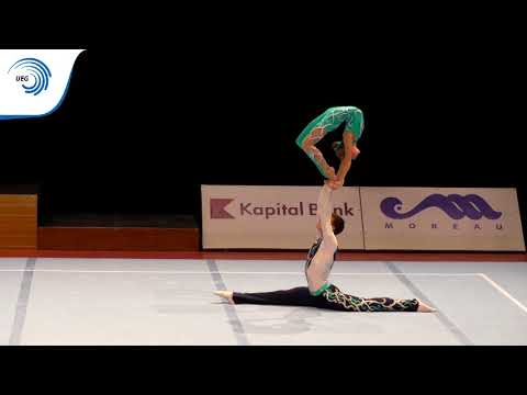 Konstantin EVSTAFEEV & Hanna KASYAN (BLR) – 2015 Acrobatic European junior silver medallists Balance