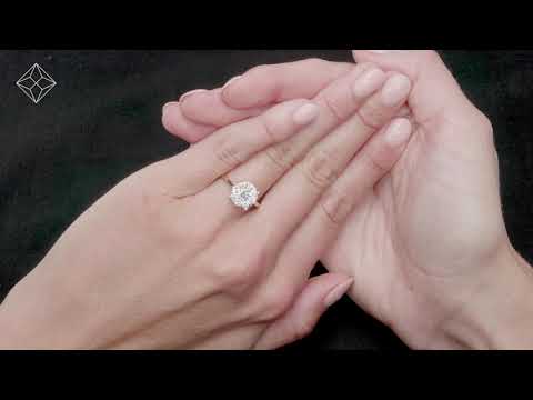 NDE6237 - 1 Carat Lab Diamond Cluster Solitaire Ring H/Si in 9K Gold