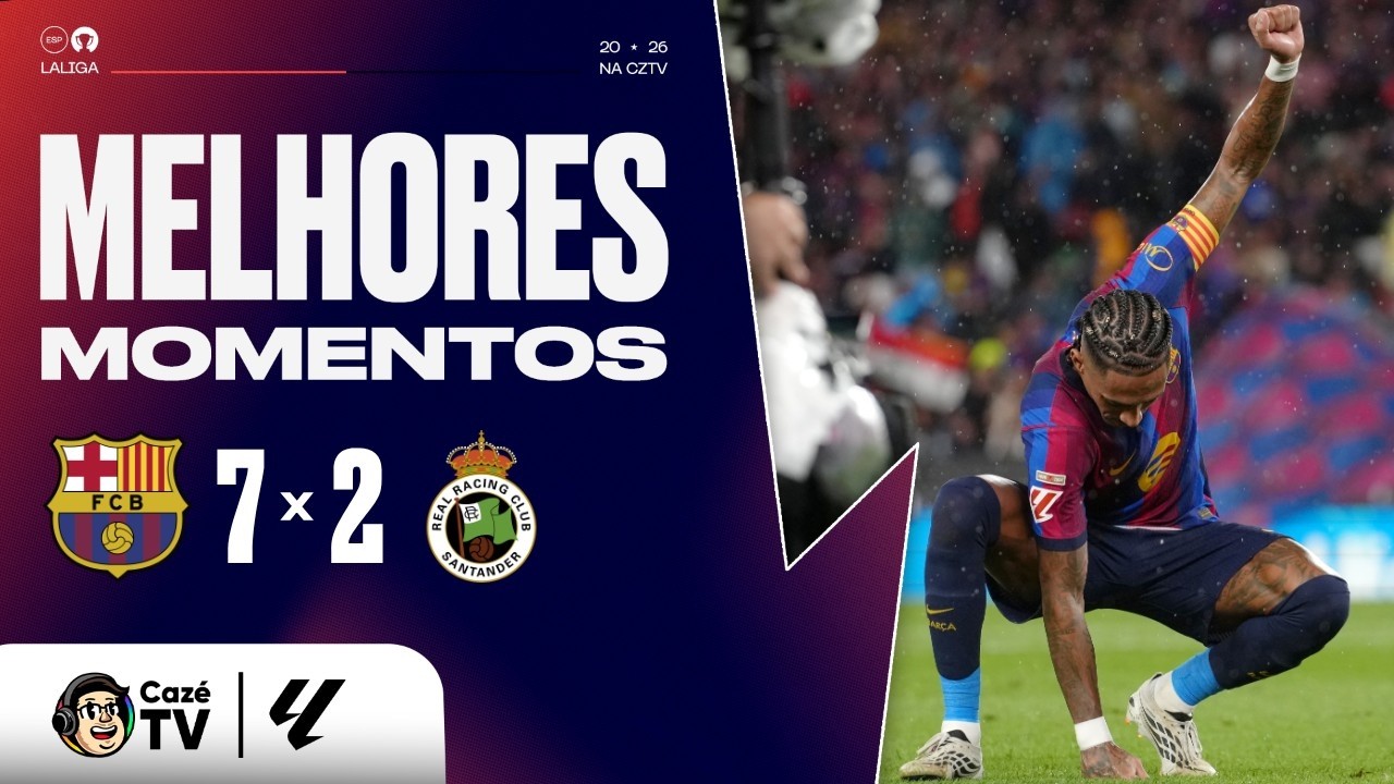 MELHORES MOMENTOS: BARCELONA 7 X 2 RACING CLUB | LALIGA 26/27 | 6ª RODADA