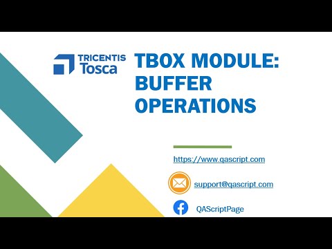 Tosca Tutorial | Lesson 13 - Use Buffer Operations | TBox Automation Modules |